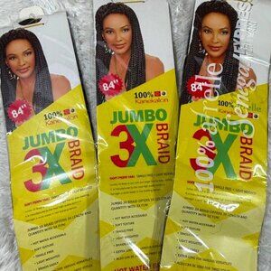 Set of 3 Vivica A. Fox 84" Jumbo 3X Perm Yaki Express Color 4 Braiding Hair